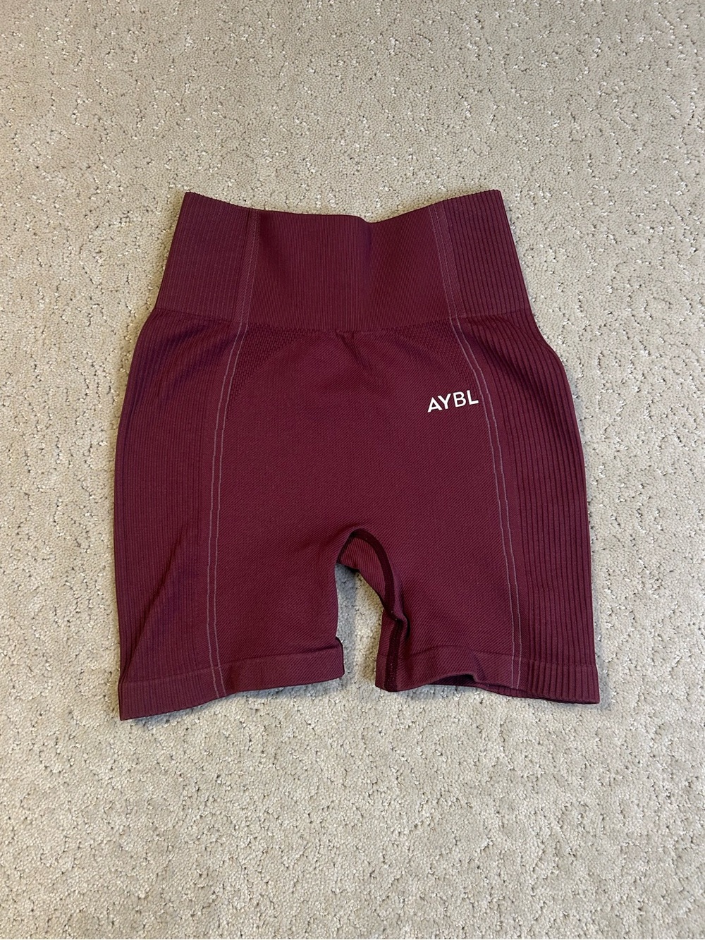 AYBL Reflex Seamless Front 4" Workout Shorts Womens Extra Small Dark Mauve Wine